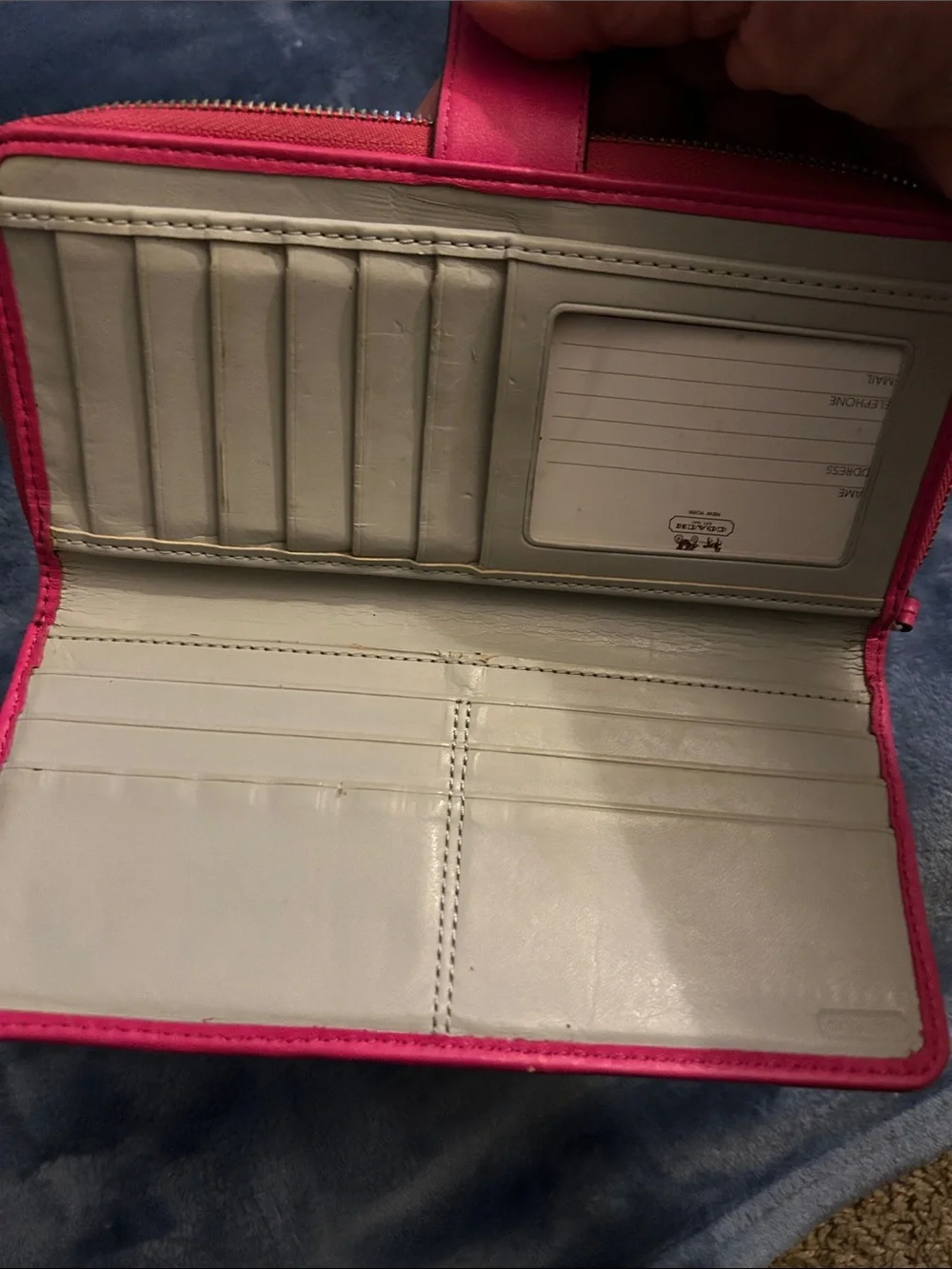 Coach Red Perforated Leather Continental Wallet with Snap Tab